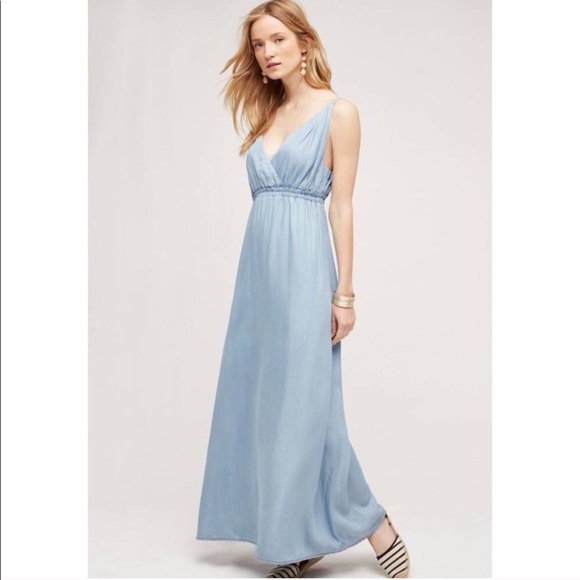 Anthropologie Dresses & Skirts - Anthropologie Holding Horses chambray maxi dress